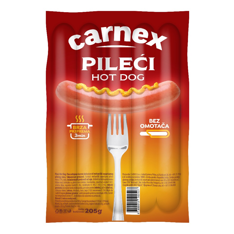 Pileći hot dog 205 g